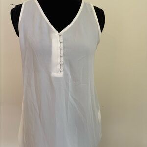 Express White V-Neck Tank Top